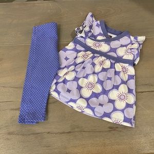 Tea Collection Lavender Floral Dress with Leggings